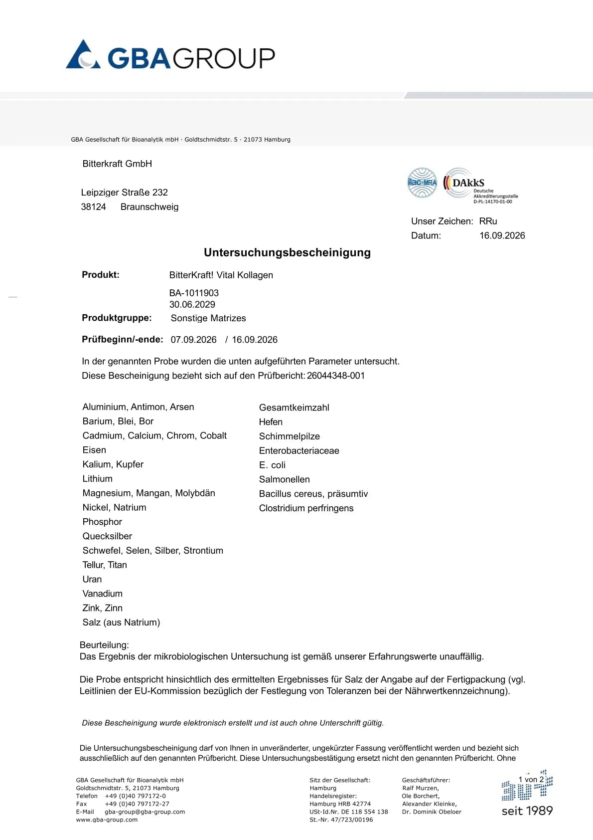 BitterKraft! Collagene Vital