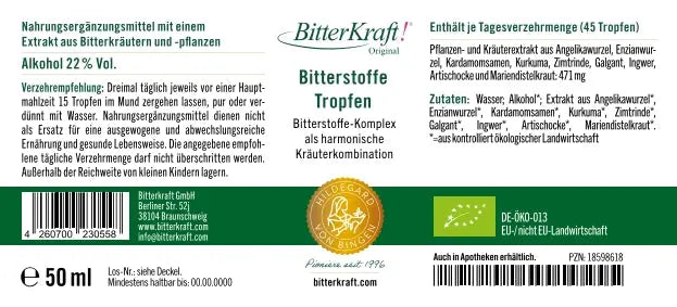 BitterKraft! Gocce originali (BIO) 50 ml con pipetta