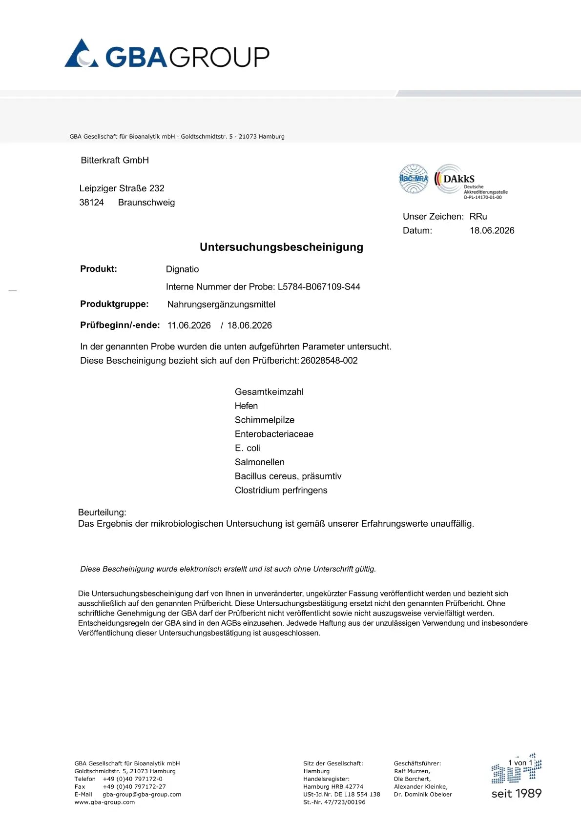 Dignatio! Blasenkraft 100ml
