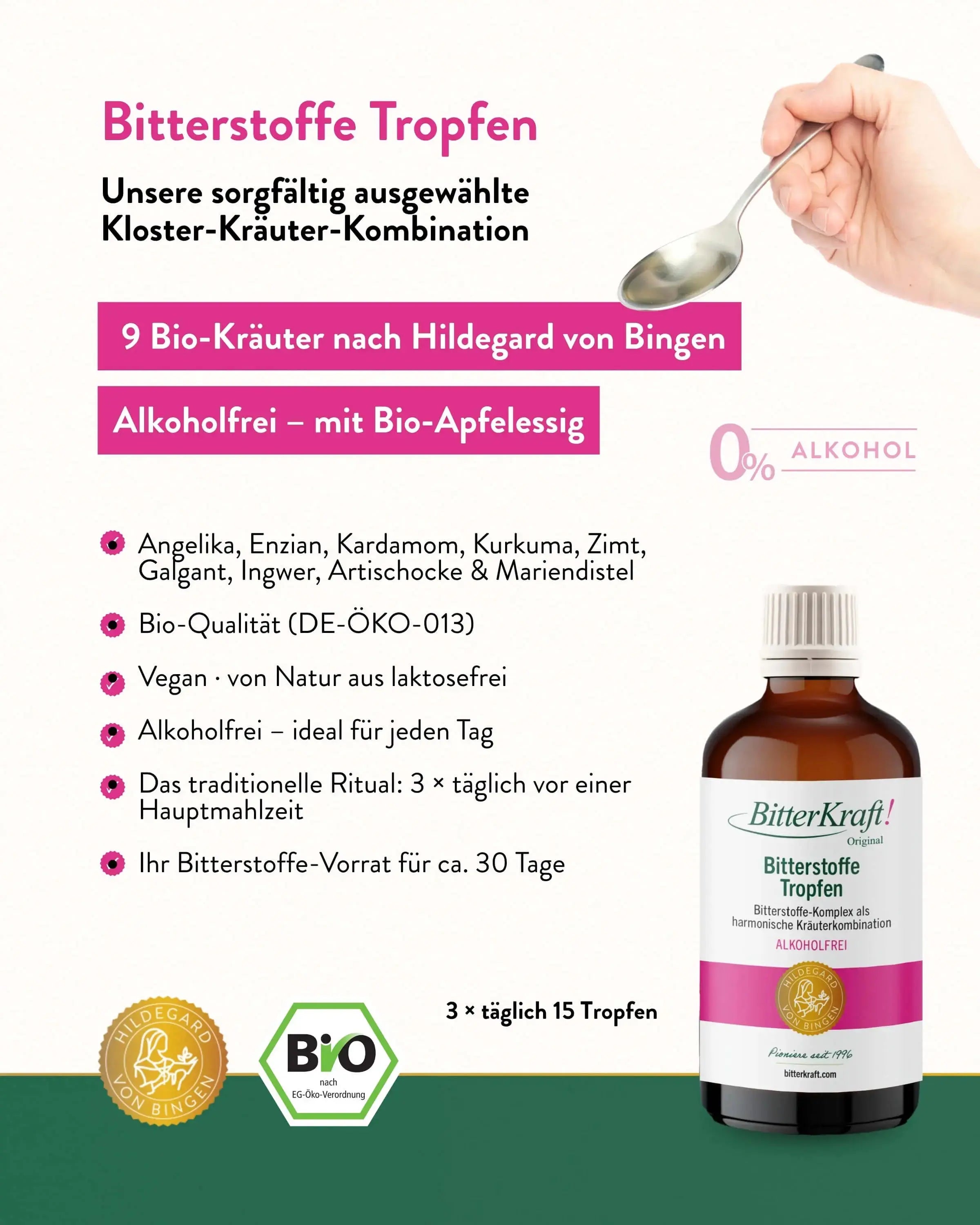 BitterKraft! Original Alkoholfrei (BIO) 100ml + Gratis Spray Bitterkraft GmbH - Bitterkraft